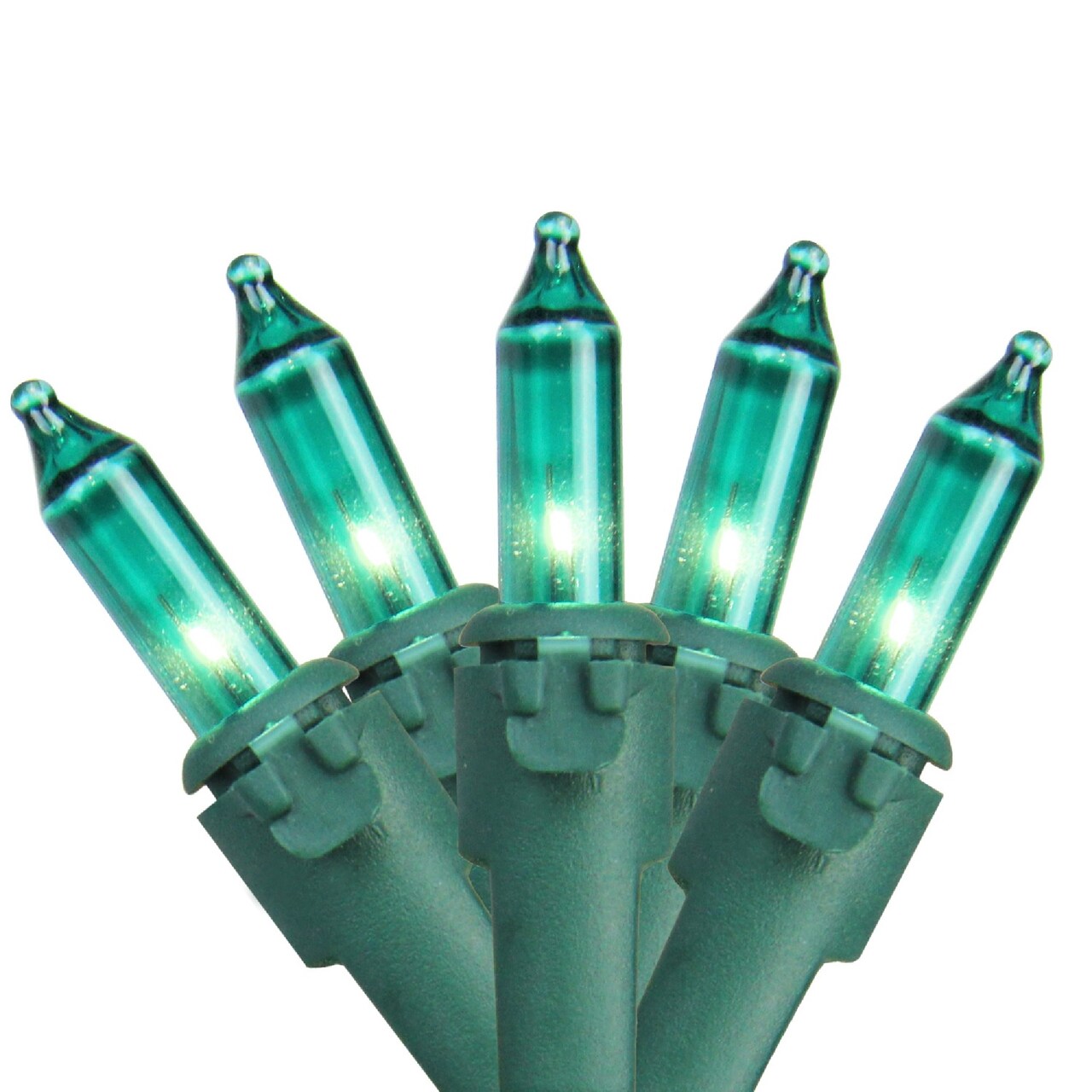 Merry and Light Mini Christmas Light Set - Teal - 36ft Green Wire - 100ct
